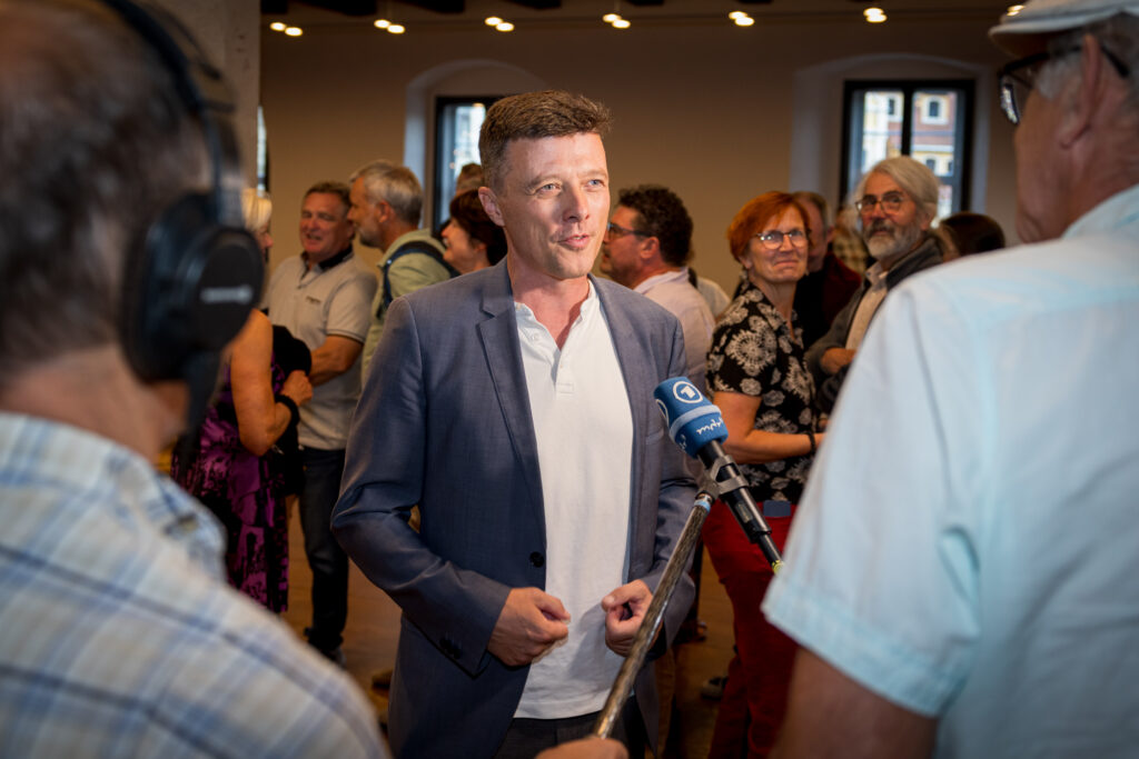 Wahlsieger Markus Renner am Abend der Wahl zum Oberbürgermeister am 7. September 2025